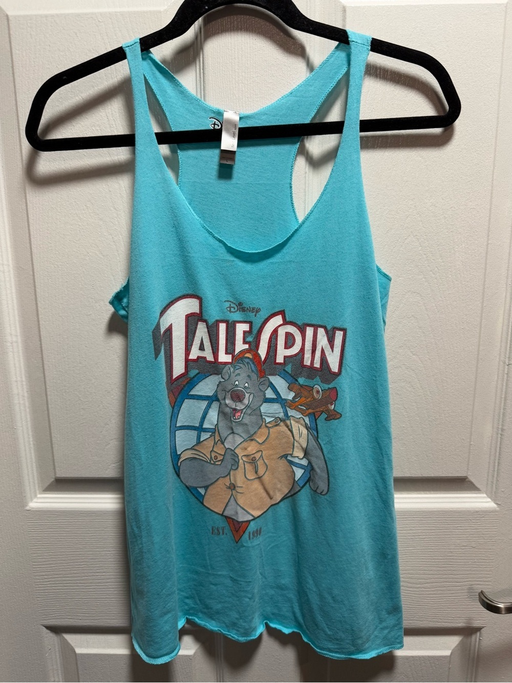 Women’s Next Level Apparel Bright Aqua Tail SpinTank size L